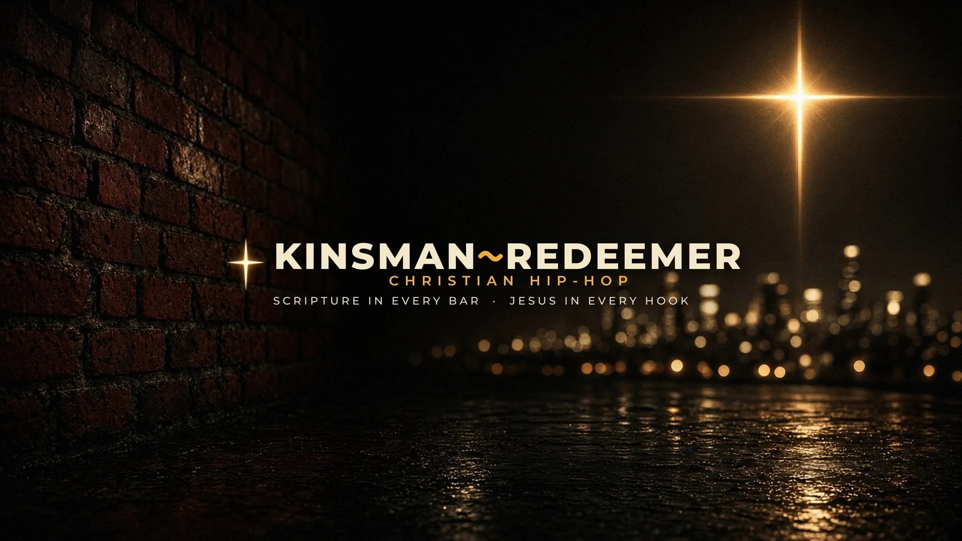 Kinsman~Redeemer. Christian hip-hop. Scripture in every bar. A wheat field at night with a wooden cross.