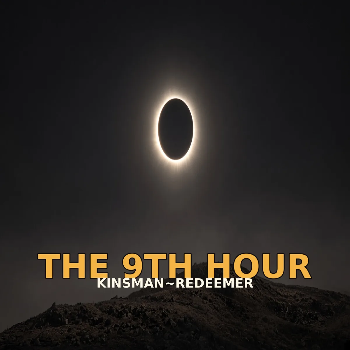 The 9th Hour by Kinsman~Redeemer. Album cover with a cross in a wheat field at night.